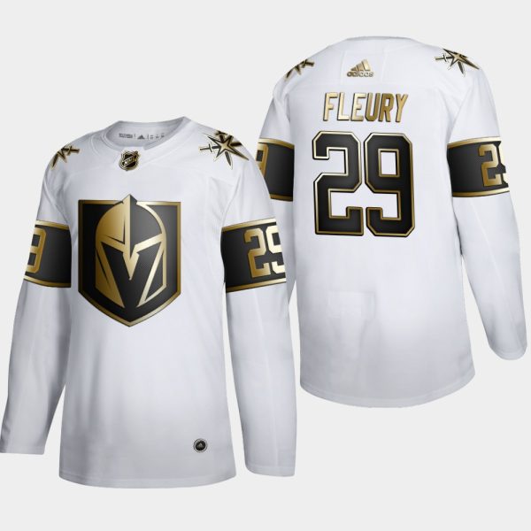 Herren Vegas Golden Knights Eishockey Trikot Marc-Andre Fleury #29 Golden Edition Weiß Authentic